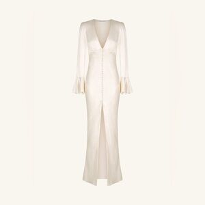 La Lune Frill Cuff Bias Midi Dress (Worn Once)